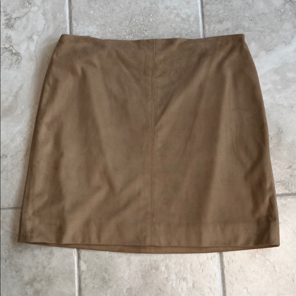 J. Crew Factory faux suede tan mini skirt